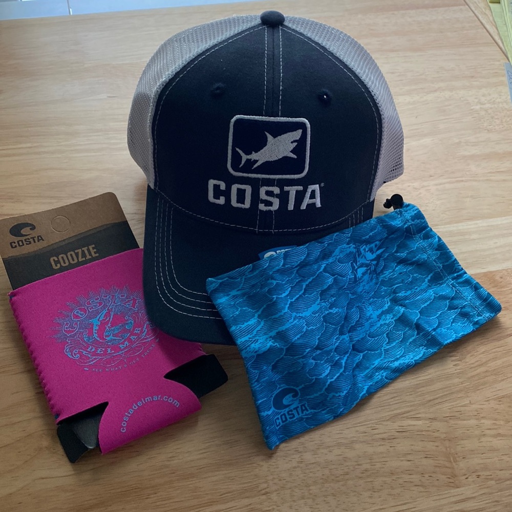 COPY - Costa Ocearch Hat, Costa Coozie and Costa microfiber cloth case bundle